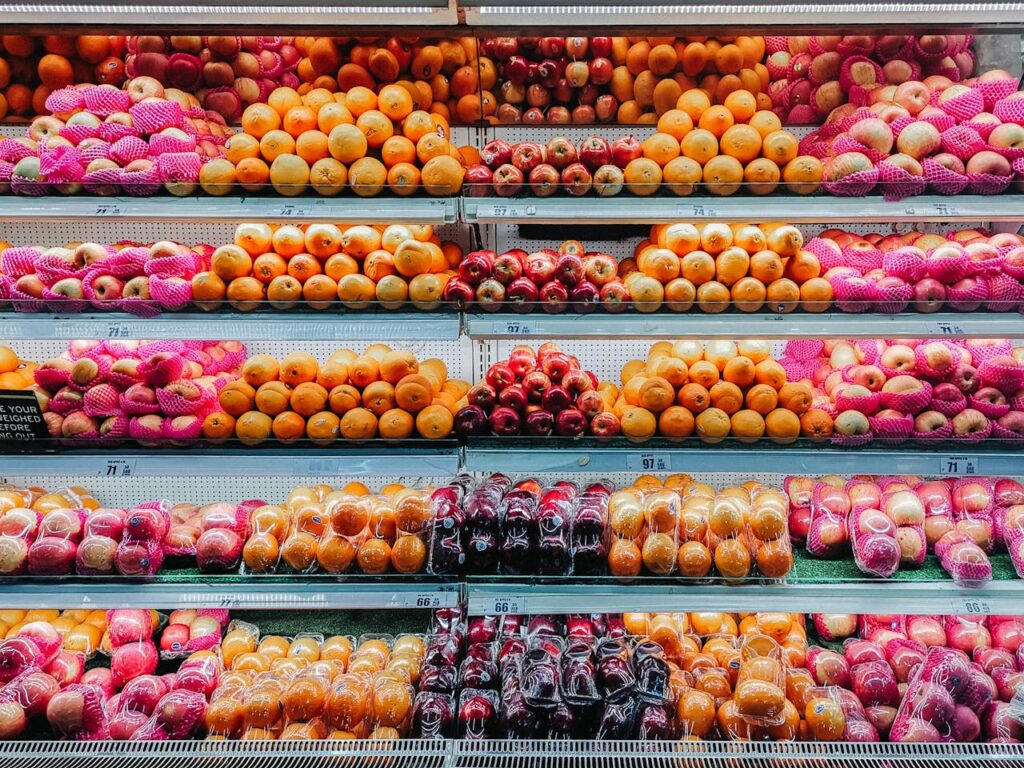 Fruits on Glass-top Display Counter